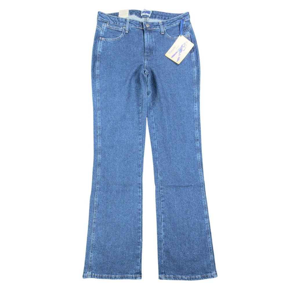 Wrangler Y2K Cowboy Cut Jeans Womens 9/10x34 Blue Denim Bootcut New C717
